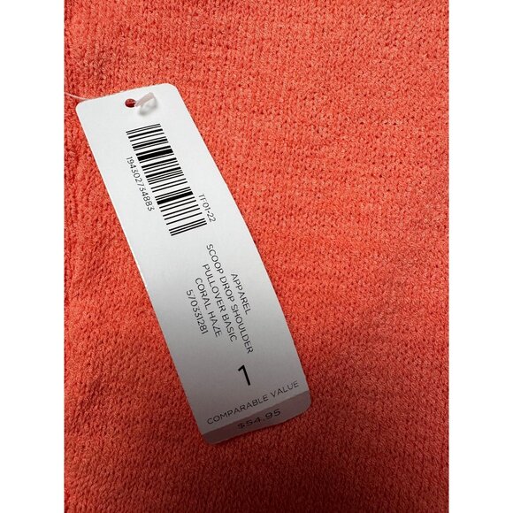 NEW Chico’s Coral Knit Sweater Size 1/M  Pullover 3/4 Sleeve Relaxed Fit Top - Picture 8 of 12